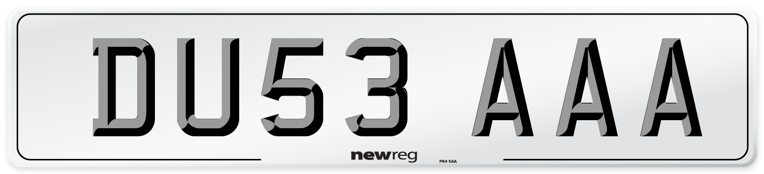 DU53 AAA Number Plate from New Reg